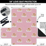 Cute Polka Dot Baby Bear Pattern Print Loveseat Protector