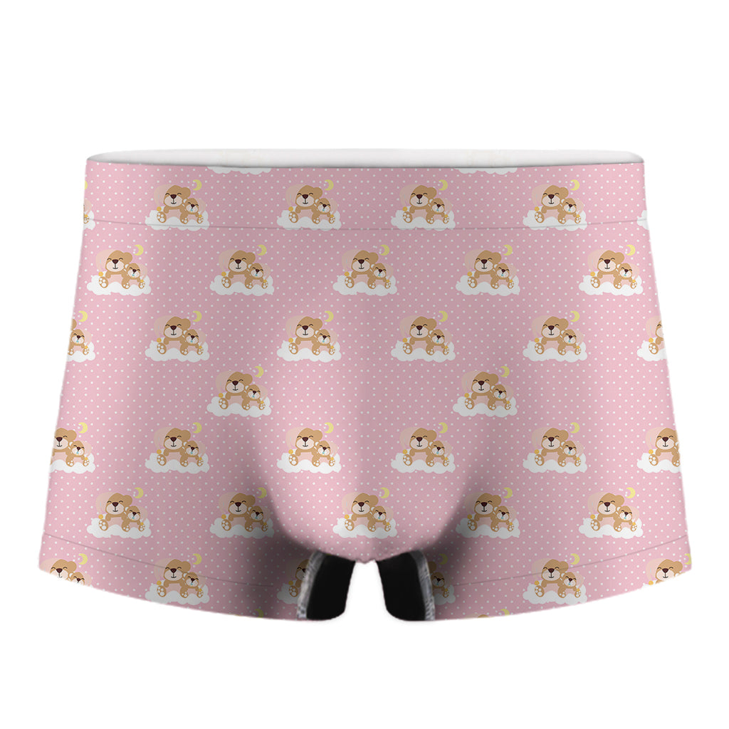 Cute Polka Dot Baby Bear Pattern Print Men's Boxer Briefs