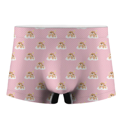 Cute Polka Dot Baby Bear Pattern Print Men's Boxer Briefs