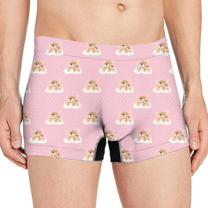 Cute Polka Dot Baby Bear Pattern Print Men's Boxer Briefs