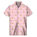 Cute Polka Dot Baby Bear Pattern Print Men's Short Sleeve Shirt