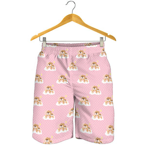 Cute Polka Dot Baby Bear Pattern Print Men's Shorts