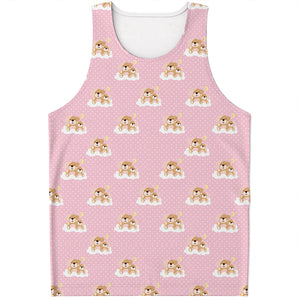 Cute Polka Dot Baby Bear Pattern Print Men's Tank Top