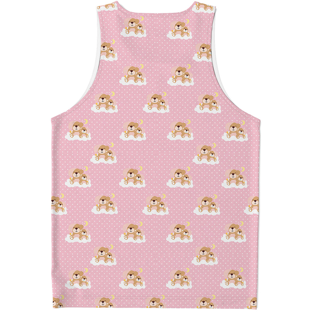 Cute Polka Dot Baby Bear Pattern Print Men's Tank Top