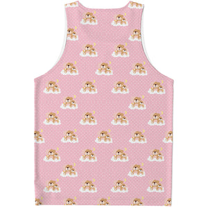 Cute Polka Dot Baby Bear Pattern Print Men's Tank Top