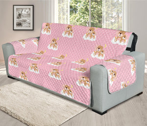 Cute Polka Dot Baby Bear Pattern Print Oversized Sofa Protector