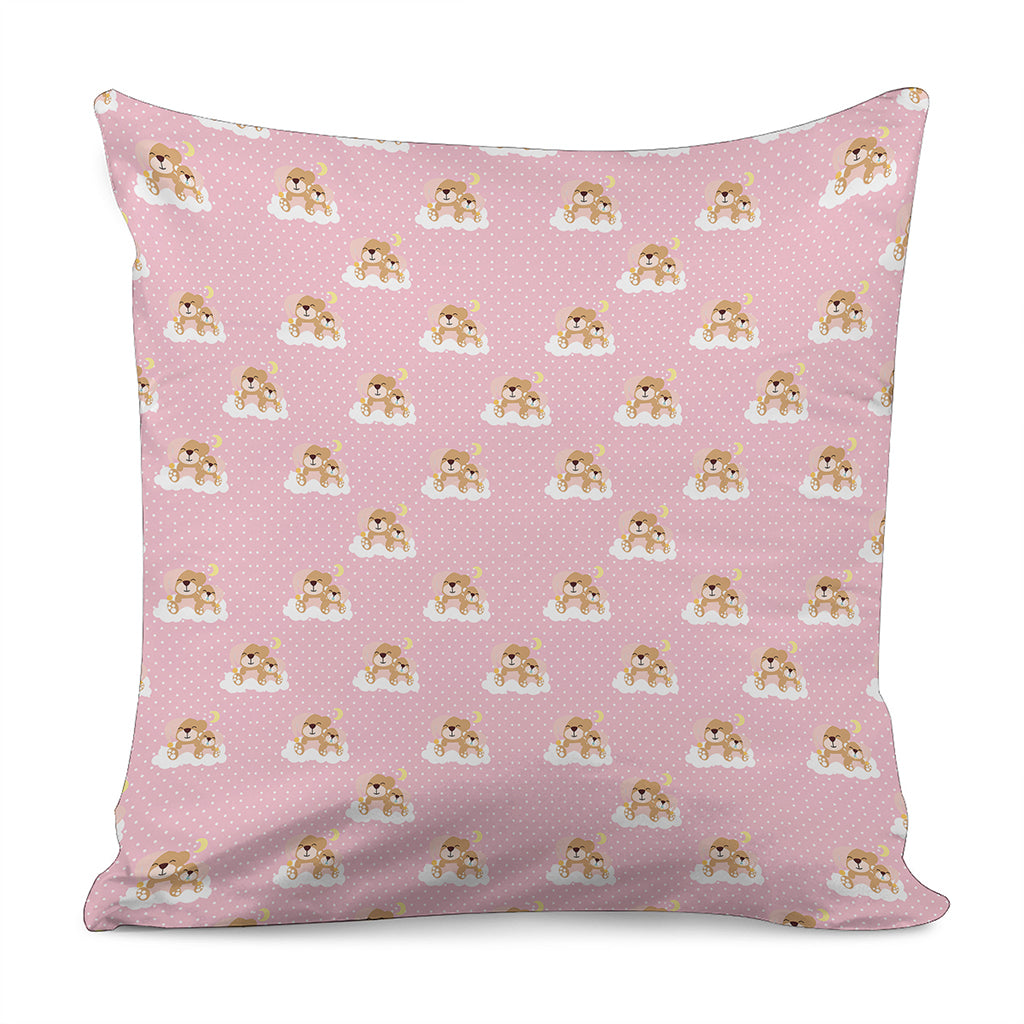 Cute Polka Dot Baby Bear Pattern Print Pillow Cover