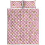 Cute Polka Dot Baby Bear Pattern Print Quilt Bed Set