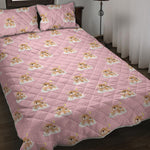 Cute Polka Dot Baby Bear Pattern Print Quilt Bed Set