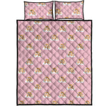 Cute Polka Dot Baby Bear Pattern Print Quilt Bed Set