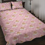 Cute Polka Dot Baby Bear Pattern Print Quilt Bed Set