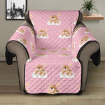 Cute Polka Dot Baby Bear Pattern Print Recliner Protector