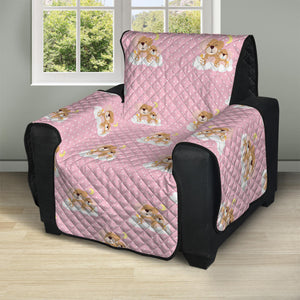 Cute Polka Dot Baby Bear Pattern Print Recliner Protector