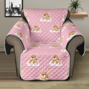 Cute Polka Dot Baby Bear Pattern Print Recliner Protector