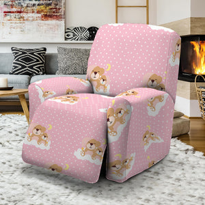 Cute Polka Dot Baby Bear Pattern Print Recliner Slipcover