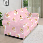 Cute Polka Dot Baby Bear Pattern Print Sofa Cover