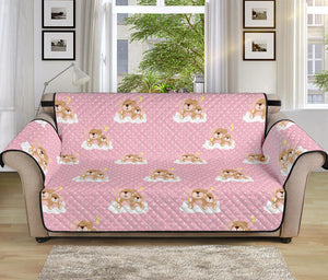 Cute Polka Dot Baby Bear Pattern Print Sofa Protector