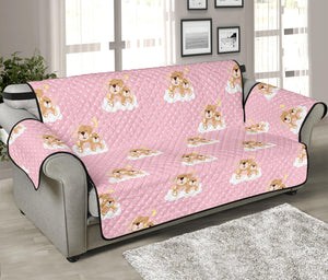 Cute Polka Dot Baby Bear Pattern Print Sofa Protector