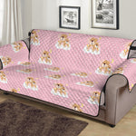 Cute Polka Dot Baby Bear Pattern Print Sofa Protector