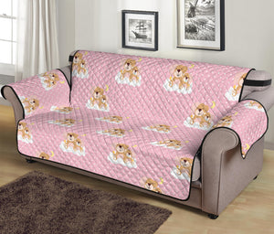 Cute Polka Dot Baby Bear Pattern Print Sofa Protector