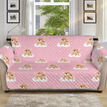 Cute Polka Dot Baby Bear Pattern Print Sofa Protector