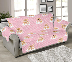 Cute Polka Dot Baby Bear Pattern Print Sofa Protector