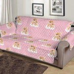 Cute Polka Dot Baby Bear Pattern Print Sofa Protector