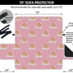 Cute Polka Dot Baby Bear Pattern Print Sofa Protector