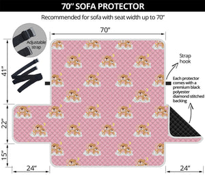 Cute Polka Dot Baby Bear Pattern Print Sofa Protector