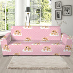 Cute Polka Dot Baby Bear Pattern Print Sofa Slipcover