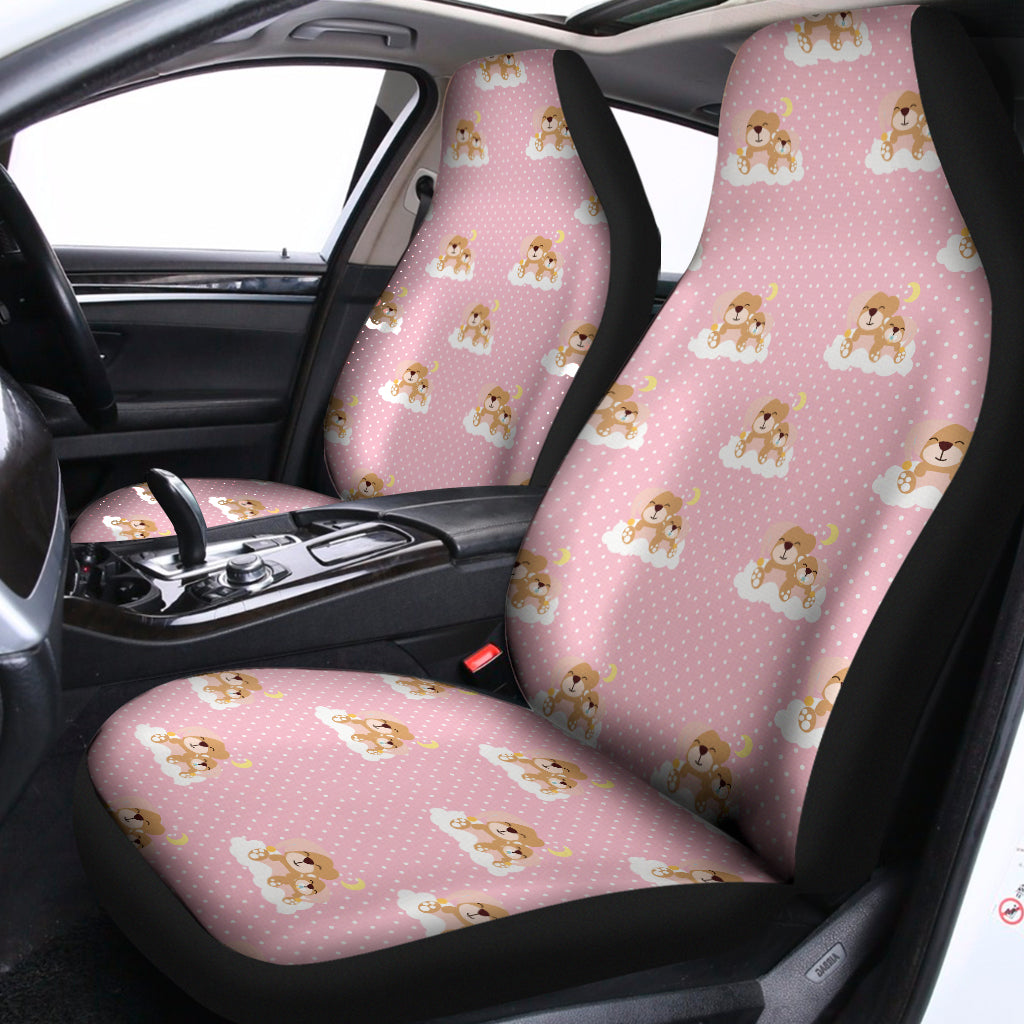 Cute Polka Dot Baby Bear Pattern Print Universal Fit Car Seat Covers