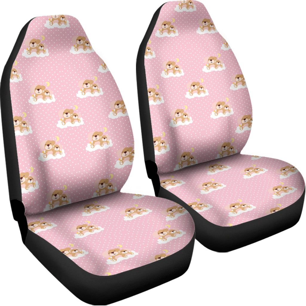 Cute Polka Dot Baby Bear Pattern Print Universal Fit Car Seat Covers