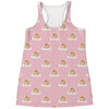 Cute Polka Dot Baby Bear Pattern Print Women's Racerback Tank Top