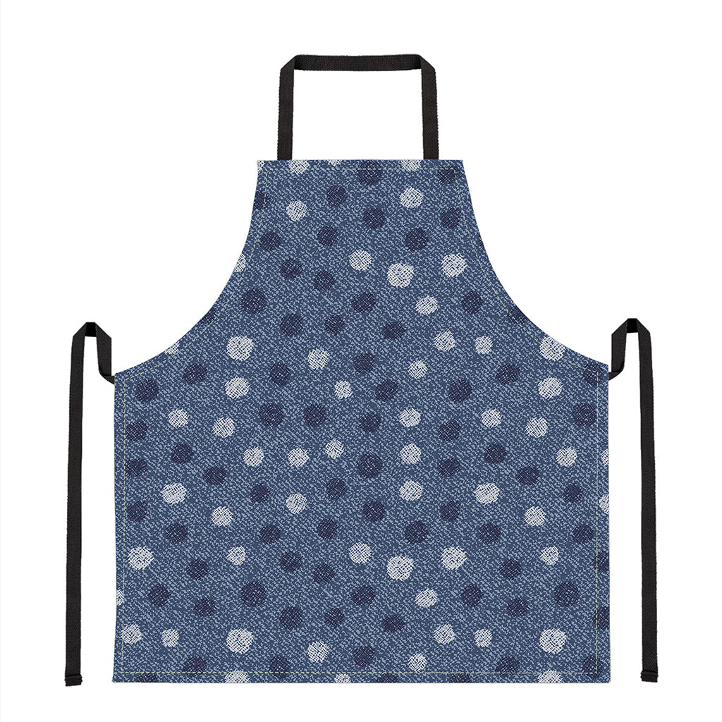 Cute Polka Dot Denim Jeans Pattern Print Apron