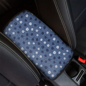 Cute Polka Dot Denim Jeans Pattern Print Car Center Console Cover