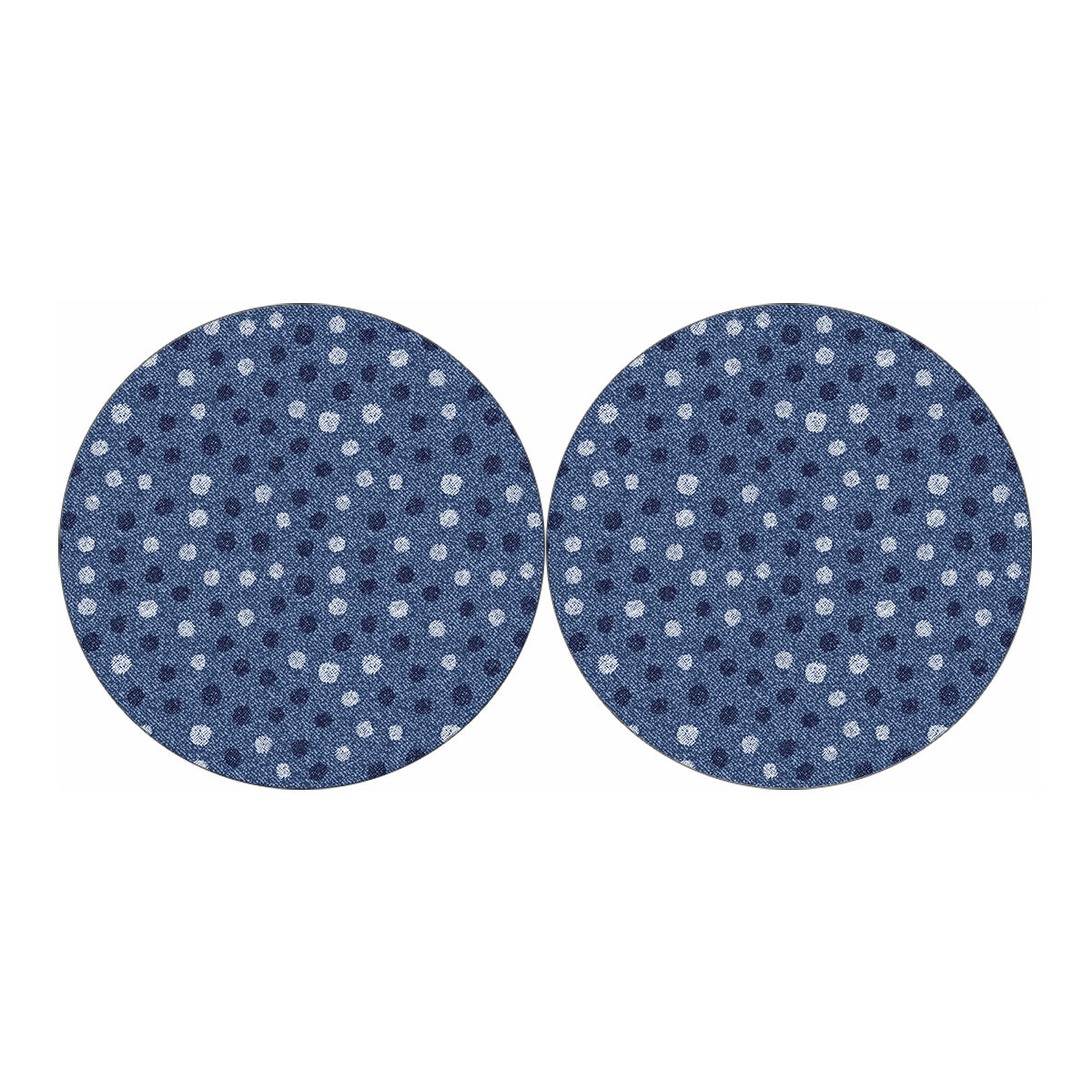 Cute Polka Dot Denim Jeans Pattern Print Car Coasters