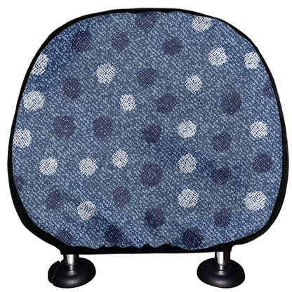 Cute Polka Dot Denim Jeans Pattern Print Car Headrest Covers