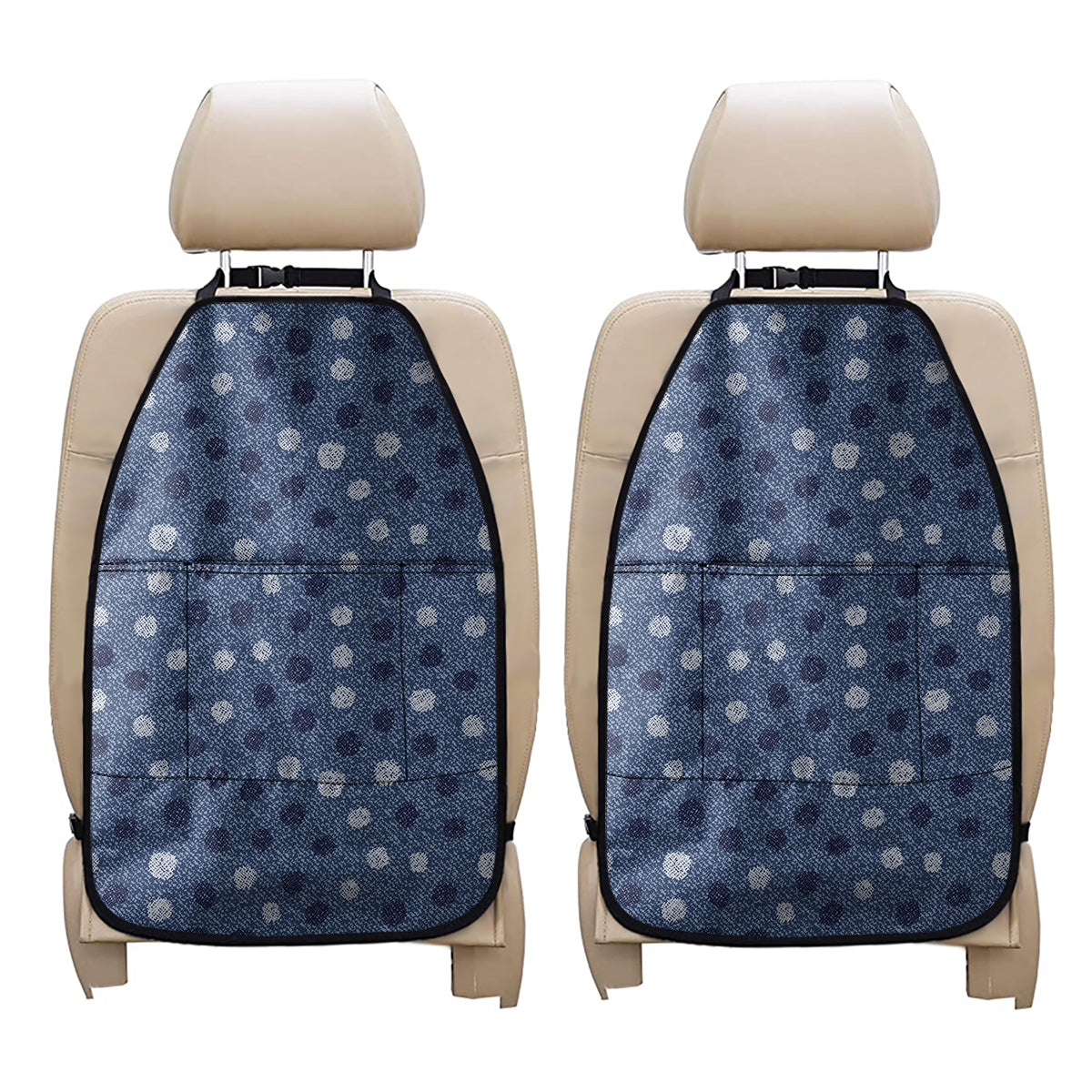 Cute Polka Dot Denim Jeans Pattern Print Car Seat Organizers