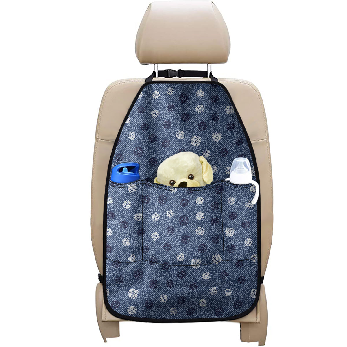 Cute Polka Dot Denim Jeans Pattern Print Car Seat Organizers