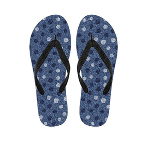 Cute Polka Dot Denim Jeans Pattern Print Flip Flops