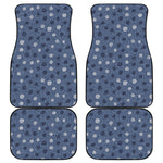 Cute Polka Dot Denim Jeans Pattern Print Front and Back Car Floor Mats