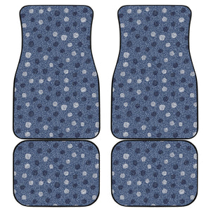 Cute Polka Dot Denim Jeans Pattern Print Front and Back Car Floor Mats