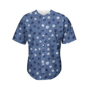 Cute Polka Dot Denim Jeans Pattern Print Men's Baseball Jersey