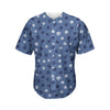 Cute Polka Dot Denim Jeans Pattern Print Men's Baseball Jersey