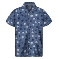 Cute Polka Dot Denim Jeans Pattern Print Men's Short Sleeve Shirt