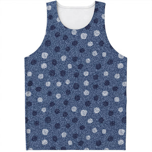 Cute Polka Dot Denim Jeans Pattern Print Men's Tank Top