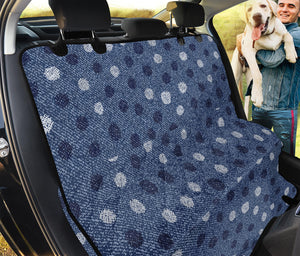 Cute Polka Dot Denim Jeans Pattern Print Pet Car Back Seat Cover