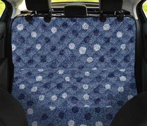 Cute Polka Dot Denim Jeans Pattern Print Pet Car Back Seat Cover