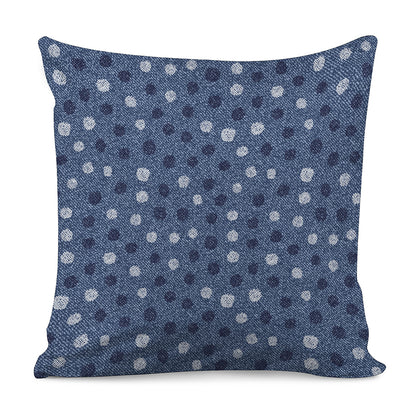 Cute Polka Dot Denim Jeans Pattern Print Pillow Cover