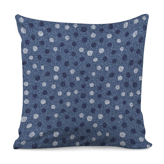 Cute Polka Dot Denim Jeans Pattern Print Pillow Cover